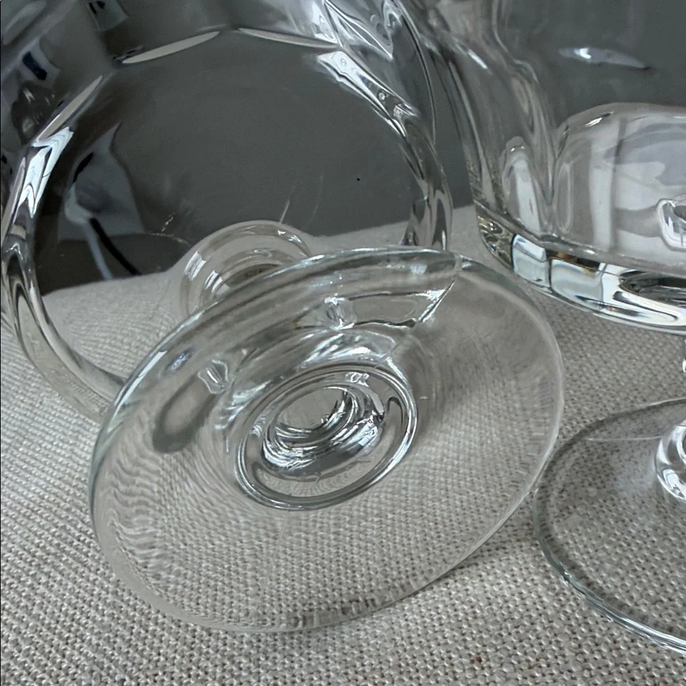 Set of 2 Clear Glass Dessert Coupes